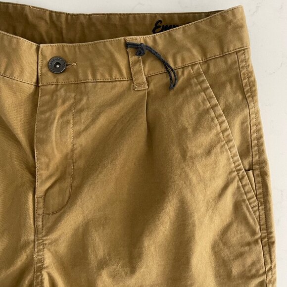 Empyre Pleated Chino Cotton Shorts Golden Khaki Tan Sz 28 NWOT - Picture 4 of 10